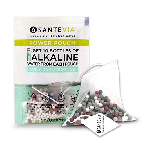 Santevia Power Pouch 6 Pack | Tea Bag Style Water Filter | Remove Chlorine & Adds Healthy Minerals | On-The-Go Water Bottle Filter | Made in Canada