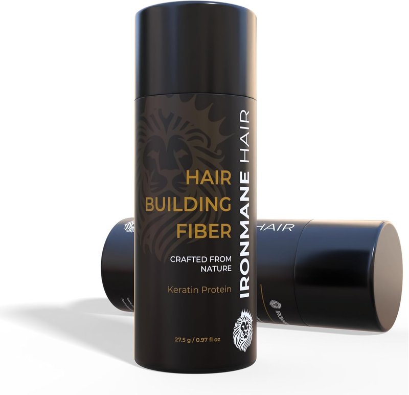 IRONMANE - Hair Building Fiber - 27.5g - Canadian Brand - 100% Chemical-Free Keratin + Biotin Formula - Hair Loss Concealer for Thinning Hair & Bald Spots - Dark Brown