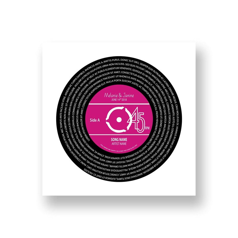 [SF Customizables] Custom Color Record Label Vinyl Love Romantic Special Wedding Anniversary Song Lyrics Print Gift [Poster Print ONLY]
