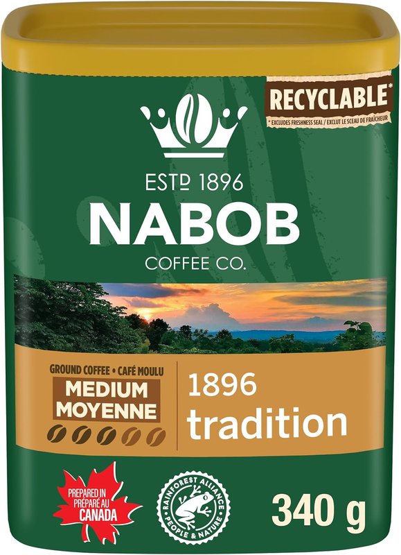 Nabob Medium Roast 1896 Tradition Ground Coffee, 340g Canister