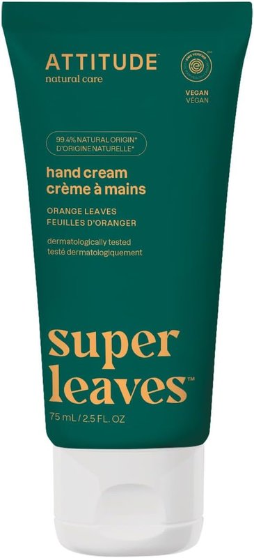 ATTITUDE Hand Cream, Made in Canada, EWG Verified, Plant and Mineral-Based, Vegan Personal Care Products, Orange Leaves, 75 mL Orange Blossom & Eucalyptus 75 ml (Pack of 1)