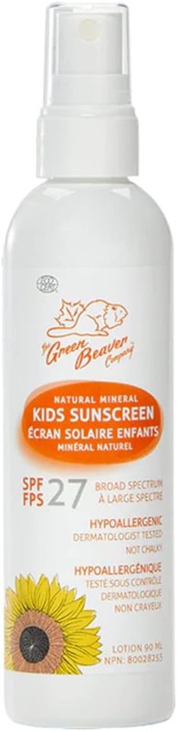 Green Beaver All-Natural Mineral Sunscreens (SPF 27 Spray Kids)