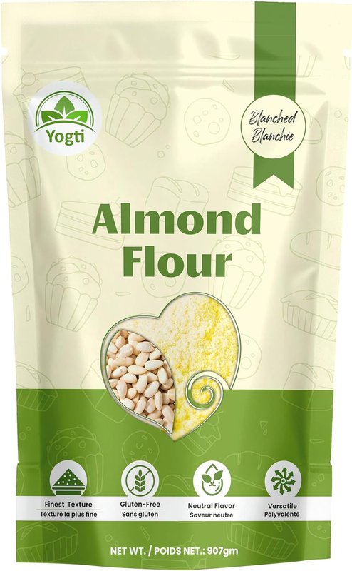 Yogti 100% Pure And Blanched Almonds Meal/Flour, Canadian Brand, 2 lb 907 g (Pack of 1)