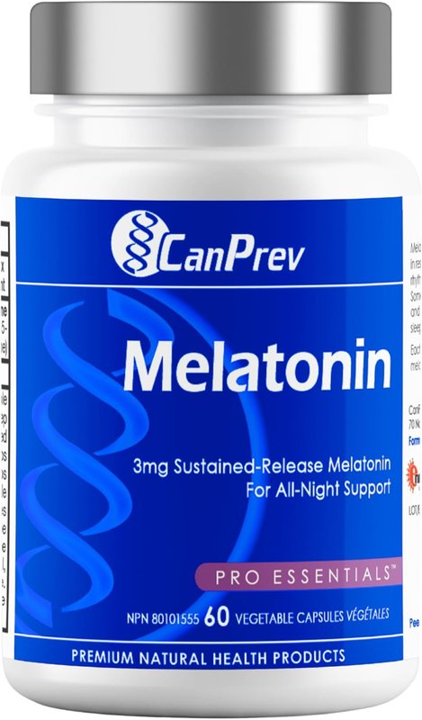 CanPrev Pure Melatonin 3 mg Sustained-Release, 60 Vegan Caps 30-Day Supply - Supports Restful & Extended Sleep Management, Travel Adjustments & Natural Sleep Rhythm - Melatonin Supplement for Adults