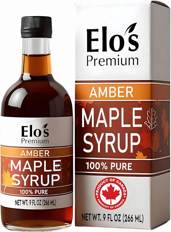Maple Syrup Amber 9 fl oz – PRODUCT OF CANADA- 100% Pure, Grade A Maple Syrup with Rich, Smooth & Robust Flavor – Ideal for Pancakes, Waffles, Baking & Desserts – Natural Sweetener for Coffee, Oatmeal & Marinades – Non-GMO, No Additives & Preservative-Free – Premium Quality BY ELO’S PREMIUM