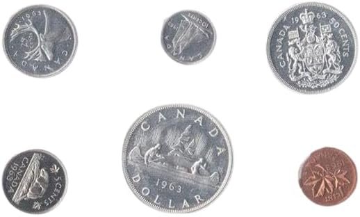 Royal Canadian Mint 1963 Uncirculated (Proof-Like) Set of 6 Coins Silver