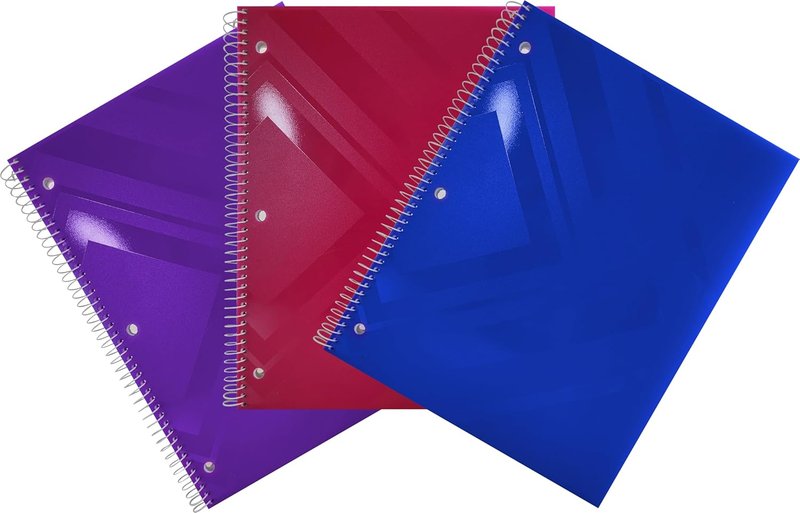 Hilroy Geometric-Patterned Poly Notebook, College Ruled, 10-1/2 x 8-Inch, 200 Pages (100 Sheets), 1 Notebook, Colour May Vary