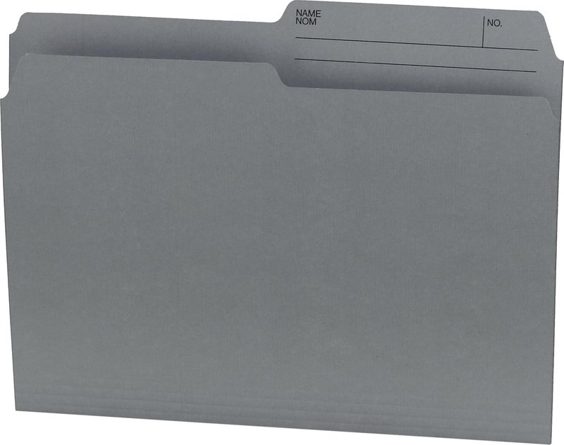 Hilroy 55170 Colored File Folders, Letter Size, 10.5 Point, Half Cut, Reversible, 100-Count, Grey Letter Folders Grey