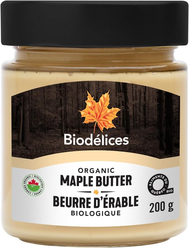 Biodélices - Organic Maple Butter Spread from Quebec, 200g - Rich in Antioxidants & Minerals - Ideal for Spread for Toast & Bagels, Pancake, Waffle Topping, Desserts and Baking