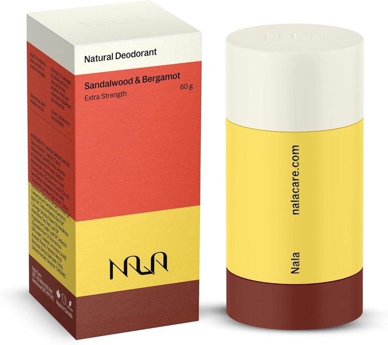 Sandalwood & Bergamot Natural Deodorant by Nala, Extra Strength, Aluminum-Free, Paraben Free, Vegan, Cruelty Free, Non Toxic, Made in Canada, For Men & Women