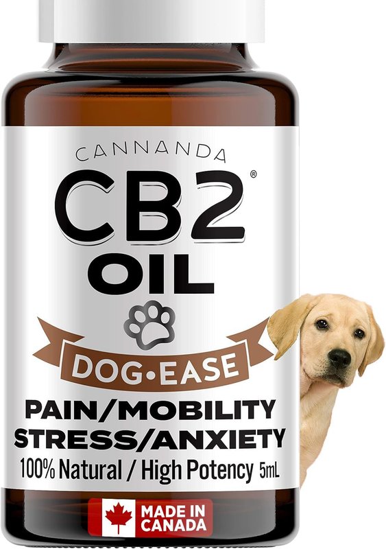 CB2 Oil for Dogs - Ultra Concentrated CB2 for Pain & Anxiety. Advanced Hip and Joint Medicine. Relief from: Pain/Arthritis/Inflammation/Separation Anxiety/Stress/Aggression. Made in Canada
