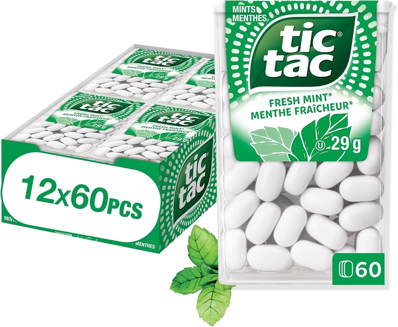 Tic Tac Mints, Fresh Mint, Mint Candy, 29g Singles, 12 Count Bulk Candy Mints Fresh Mint 29 g (Pack of 12)