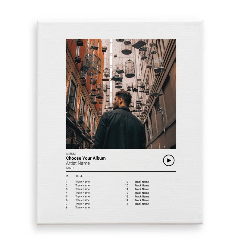 [SF Customizables] Personalized Spotify Album Poster Cover Song List Music Player Print Wall Art [Canvas Print]