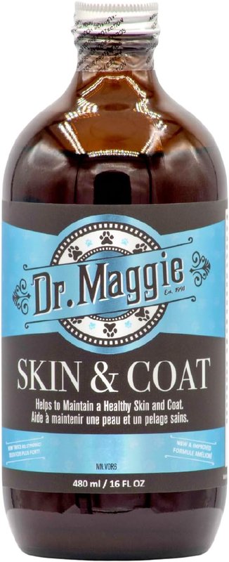 Dr. Maggie Skin and Coat | Omega 3 Supplement with Fish Oil, Flax, and Olive Oil | 480 ml 480 ml (Pack of 1)