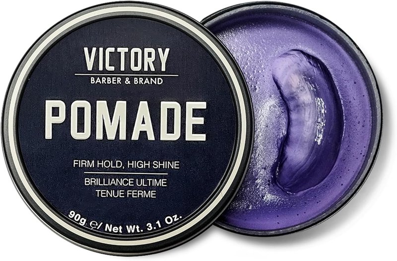 Victory Barber & Brand Hair Pomade for Men | Violet Pigments Help Gray and Blonde Hair Shine | Men’s Hair Products from a Canadian Brand | Water Based Pomade for Men | Men's Pomade with High Shine | Strong Hold Pomade to Make your Grandpa Proud Firm Hold High Shine (Pomade)
