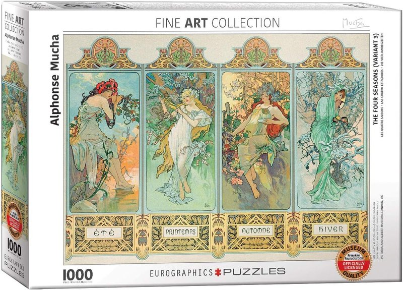 Eurographics 6000-0824 Alphonse Maria Mucha-Four Seasons 1000 Piece Puzzle