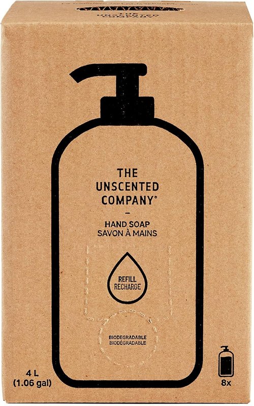 The Unscented Company, Hand Soap Refill Box 4 L, Natural, Fragrance and Dye Free, Paraben Free, Unscented Hand care