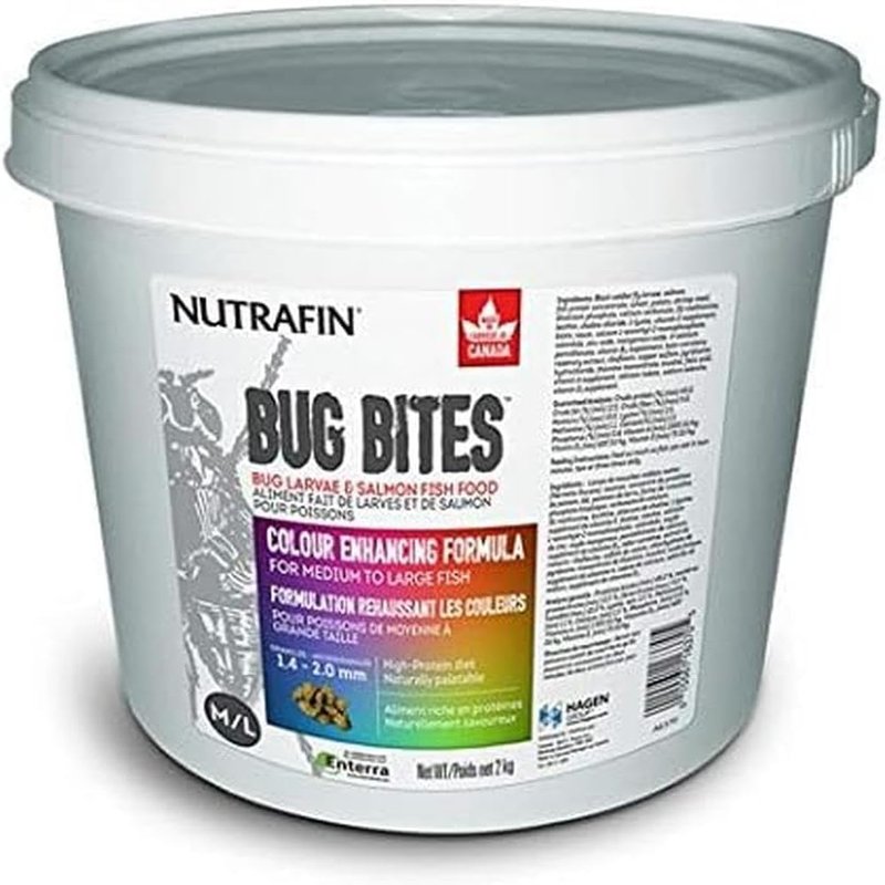 Nutrafin Bug Bites Colour Enhancing Formula – Medium to Large Fish – 1.4-2.0 mm granules - 2 kg (4.4 lbs)