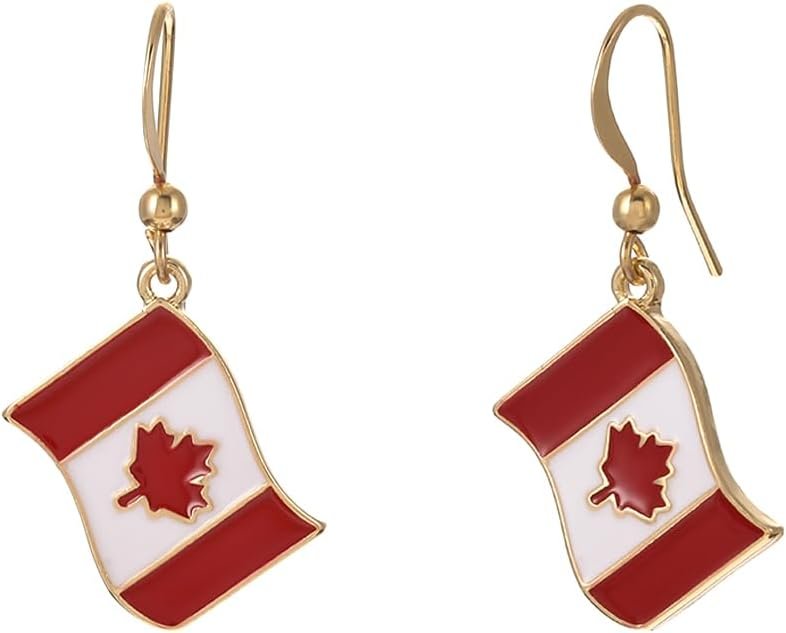 Madison Tyler Dangle Earrings for Women | Country Flag Earrings for Women | Flag Dangling Fish Hook Patriotic Earrings for Olympic Games