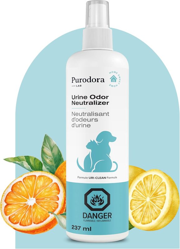 Purodora Lab, Urine Odor Neutralizer, Permanently Removes Stubborn Urine Odors, for Use on Fabrics & Hard Surfaces, Citrus Scent, 120 ml..