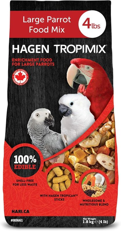 Tropimix Premium Enrichment Food for Large Parrots by Hagen, 1.81 kg (Pack of 1) 1.8 kg (Pack of 1) Large Parrots
