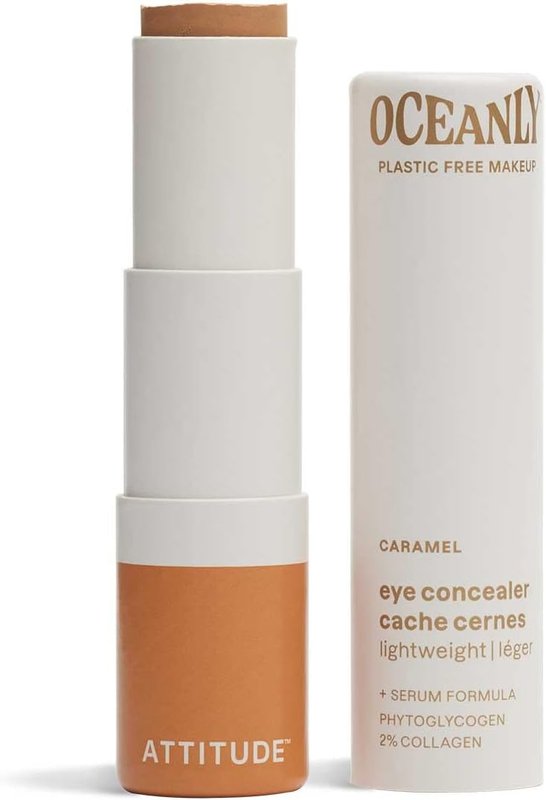 ATTITUDE Oceanly Light Coverage Under Eye Concealer Stick, Titanium Dioxide-Free, Made in Canada, EWG Verified, Plastic-Free, Vegan & Cruelty-free Makeup, Caramel, 5.7 grams 5.7 g (Pack of 1) Caramel