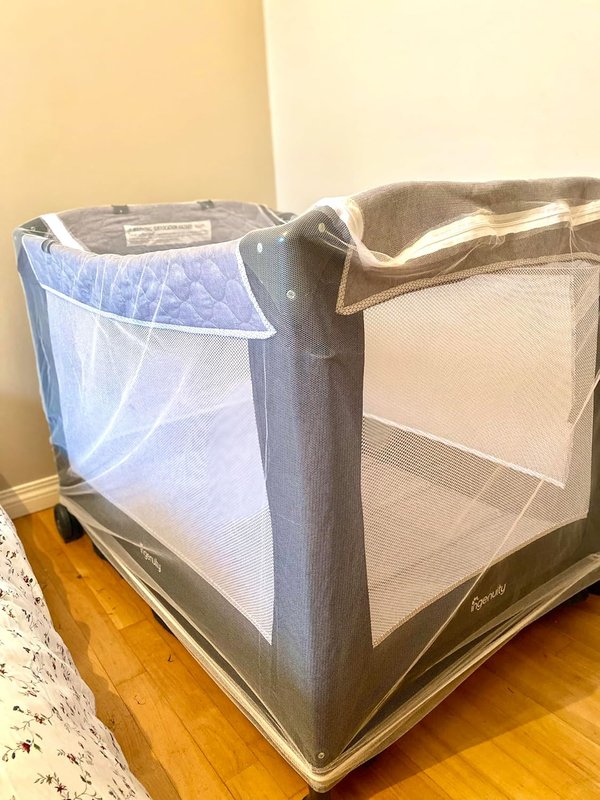 Great Canadian Goods - Mini Crib/Portable Crib/Play Yard/Pack n Play Bug Netting (Bug and Mosquito Cover for Pack n Plays and Mini Cribs) with Zipper! 30cm x 90cm x 130cm
