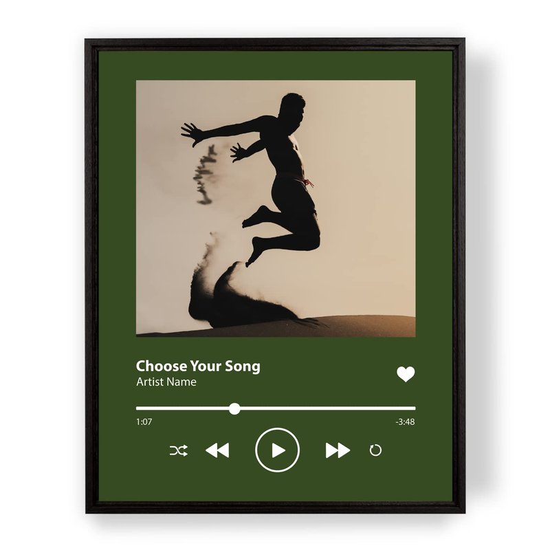 [SF Customizables] Personalized Picture Solid Background With Timer Album Cover Music Player Print Wall Art [Framed Poster]