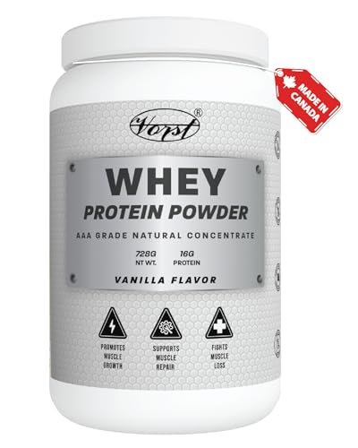 VORST Whey Protein Powder Vanilla 728g | 28 Servings | AAA Grade Concentrate Powder | No Added Sugar | 1 Jar