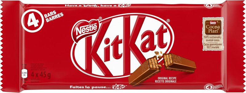 KIT KAT 4 Finger, 4x45g, Multipack ( packaging may vary )