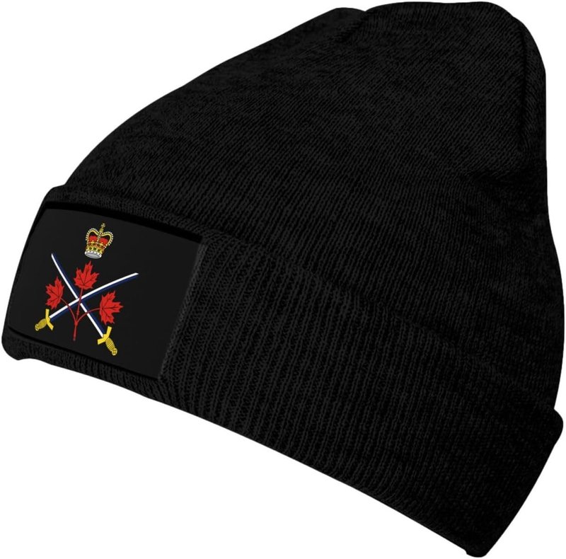 ulinen Canadian Army Unisex Beanie Winter Warm Skull Hat Knitted Hat Pullover Hat Black