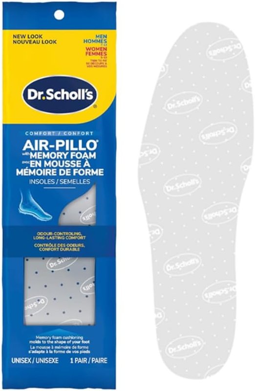 Dr. Scholl's® Air-Pillo® with Memory Foam Insoles, Unisex (Men 7-12) (Women 5-10), 1 Pair, Trim to Fit Inserts