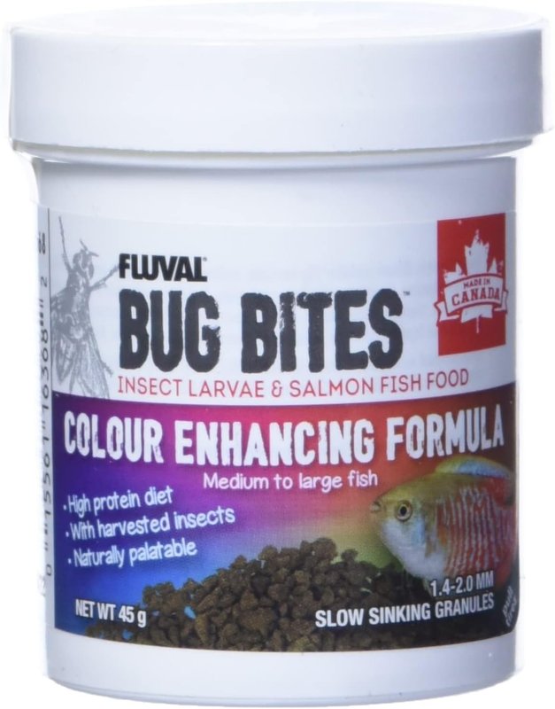 Nutrafin Bug Bites Colour Enhancing Formula – Medium to Large Fish – 1.4-2.0 mm granules - 45 g