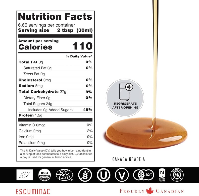 Escuminac Barrel-Aged Canadian Maple Syrup Gift Set | Cognac, Scotch & Bourbon | Pure Organic Grade A | 3 x 200 ml Bottles in Premium Gift Box