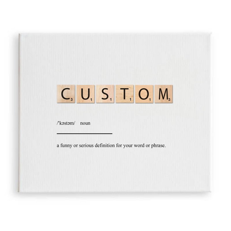 [SF Customizables] Scrabble Custom Definition Crossword Print Personalized Letter Tile Print Wall Art [Canvas Print]
