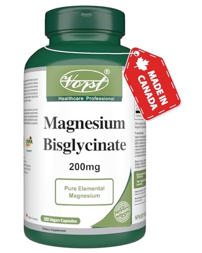 VORST Magnesium Bisglycinate 200mg 180 Vegan Capsules (Gentle) | Promotes Bone Health | Bis-Glycinate Supplement for Men & Women | Powder Pills | 1 Bottle