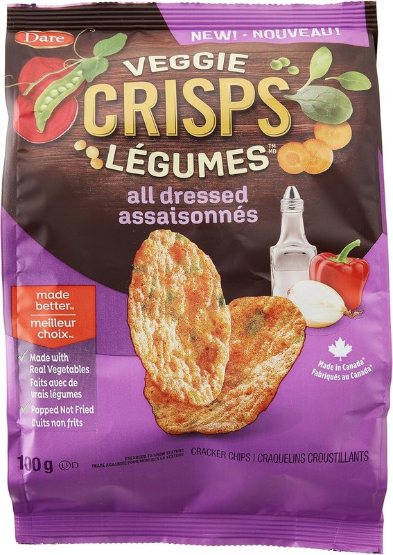 Dare Veggie Crisps All Dressed - Crunchy, Popped