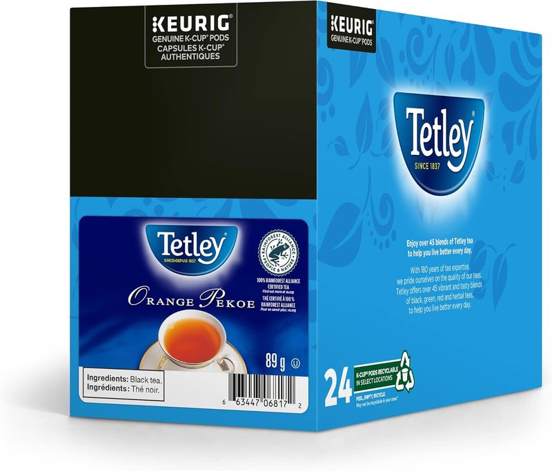 Tetley Orange Pekoe K-Cup Pods, 24 Count for Keurig Coffee Makers Orange Pekoe 24 count (Pack of 1)