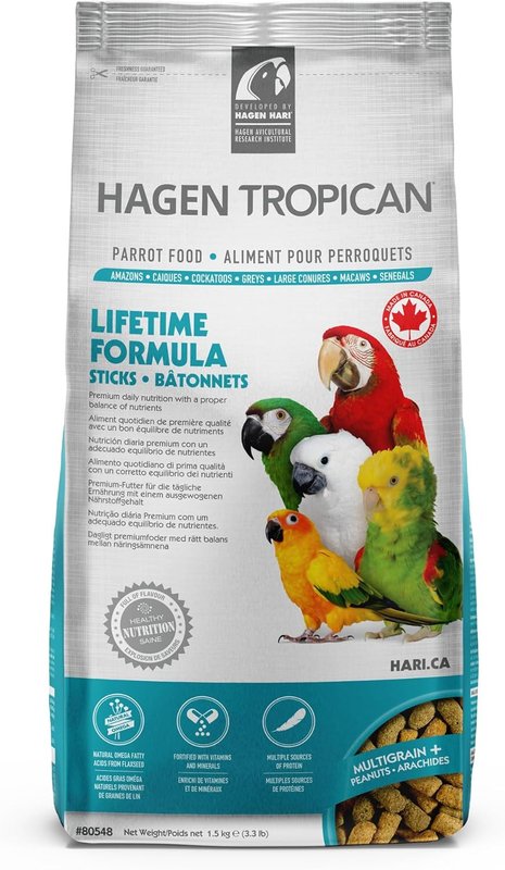 Tropican Lifetime Formula Sticks for Parrots - 1.5 kg (3.3 lb)