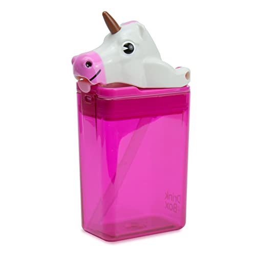 New 2022 Drink in the Box FunTops Eco-Friendly Reusable Drink Container by Precidio Design, 8oz (Unicorn)