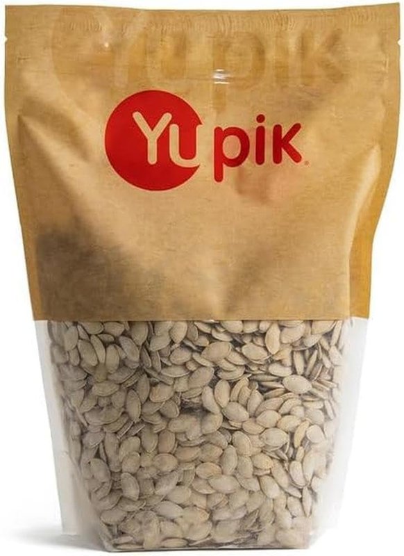 Yupik Semi-Salted Pumpkin Seeds, In Shell, 454 g, Gluten-Free, Kosher, Vegan, Lightly Seasoned with Sea Salt, Plant-Based Protein, Source of Fiber, Healthy Snacks Semi-Salted Pumpkin Seeds in Shell 454 g