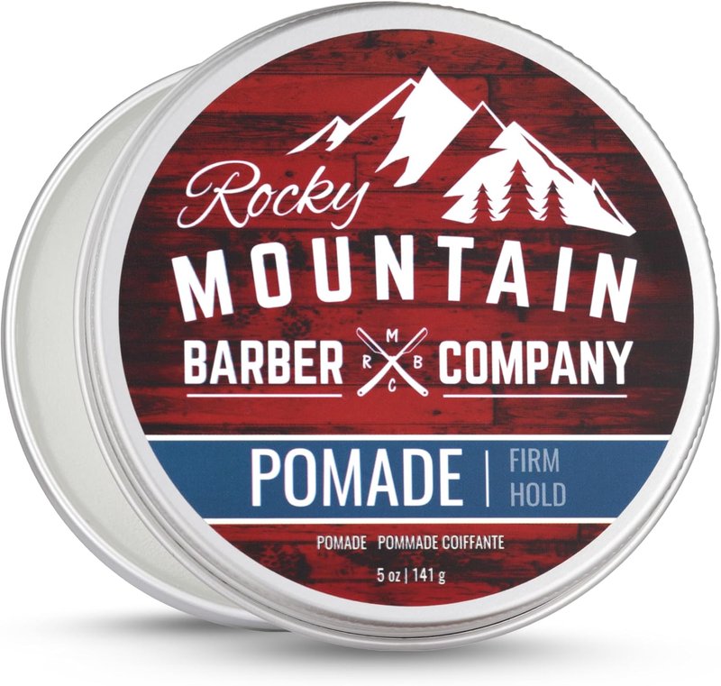 Pomade for Men – Made in Canada - 5 oz Tub Classic Styling Product with Strong Firm Hold for Side Part, Pompadour & Slick Back Looks – High Shine & Easy to Wash Out – Water Based – by Rocky Mountain Barber Company