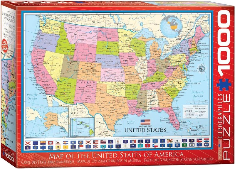 Eurographics 6000-0788 Map of the United States 1000-Piece Puzzle