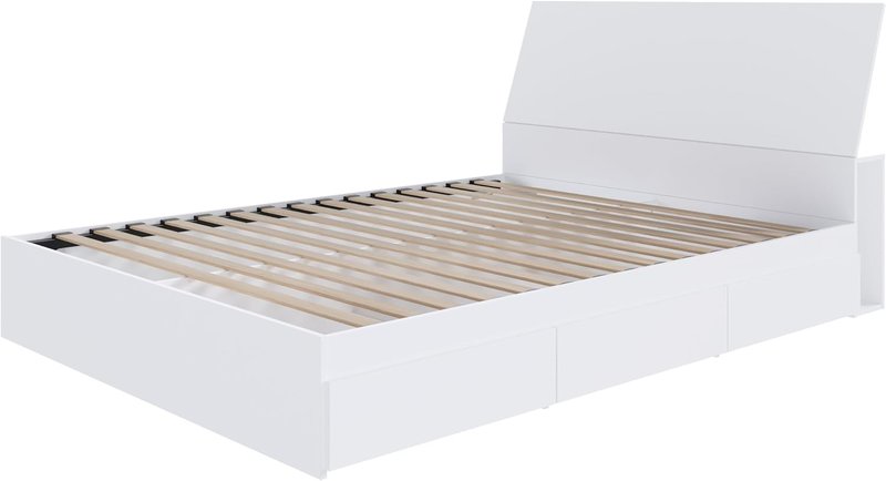 Nexera Porter 2-Piece Reversible Storage Bed Set, White, Queen Queen White
