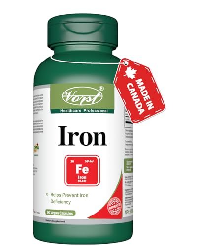 VORST Iron Supplement 45mg 90 Vegan Capsules | Max Strength Formula for Iron Deficiency and Fatigue | Made with Ferrous Fumarate Mineral for Men & Women | Alternative to Liquid | 1 Bottle
