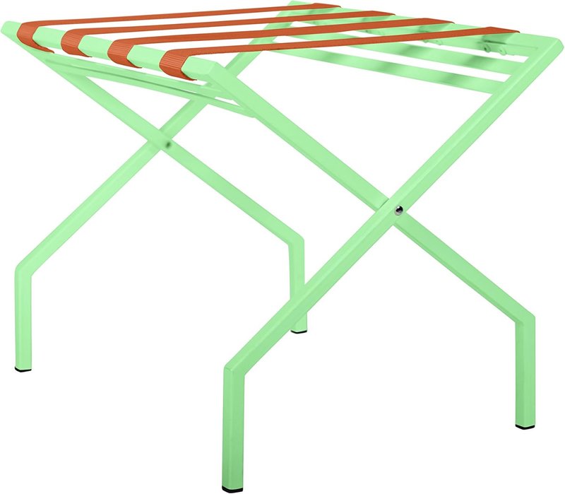 Innit Designs 11.16.10n Suba Nylon Strapped Luggage Stand, Orange On Mint