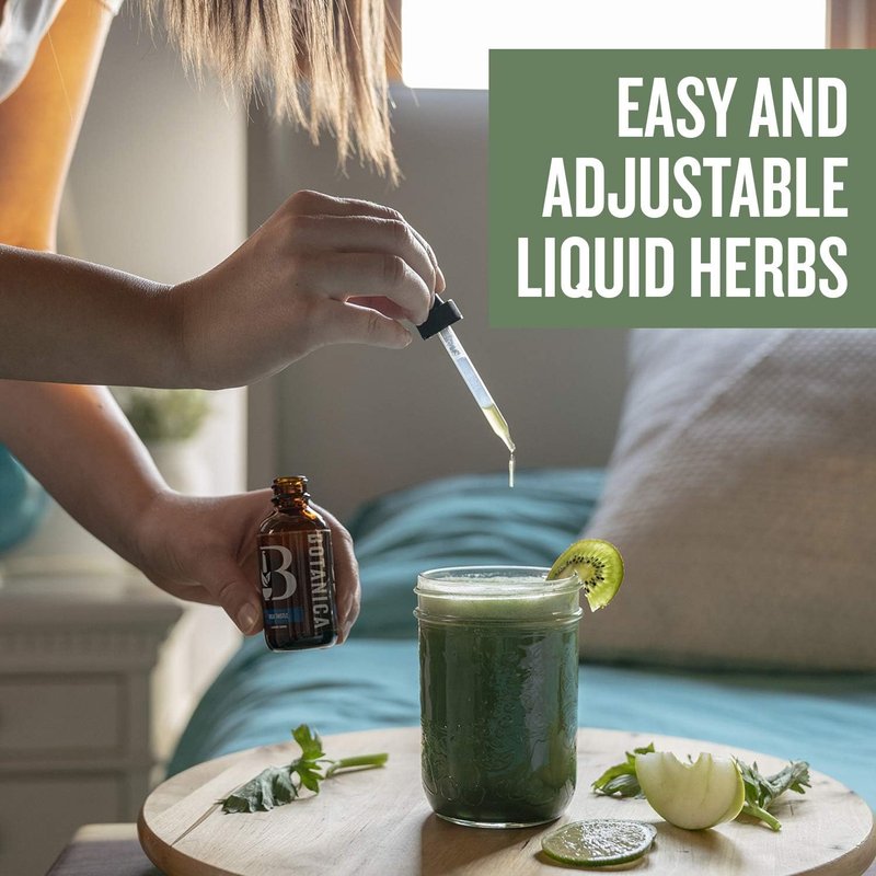 Botanica Ashwagandha Liquid Herb Extract Tincture – Helps Reduce Stress & Normalize Mood and Energy Levels - Natural Herb Extract Remedy, Non-GMO, Vegan, Gluten Free (50mL)