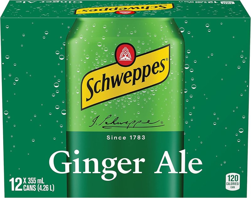 Schweppes Ginger Ale, 355 mL Cans, 12 Pack