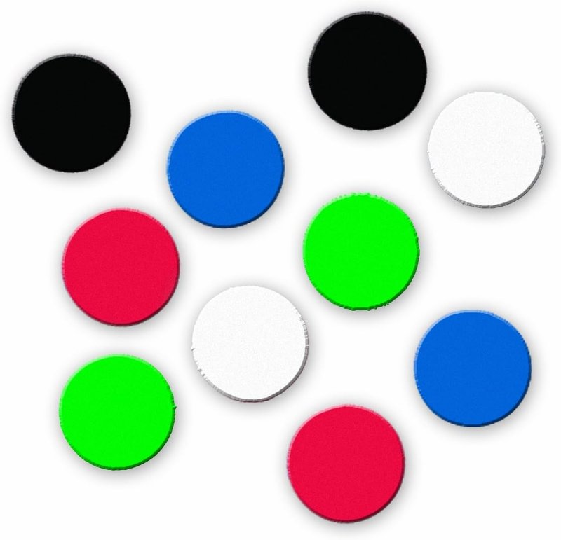 Quartet Round Ceramic Magnets, 1/2 Inch Diameter, 20 Pieces, Assorted Colors, 3413890200