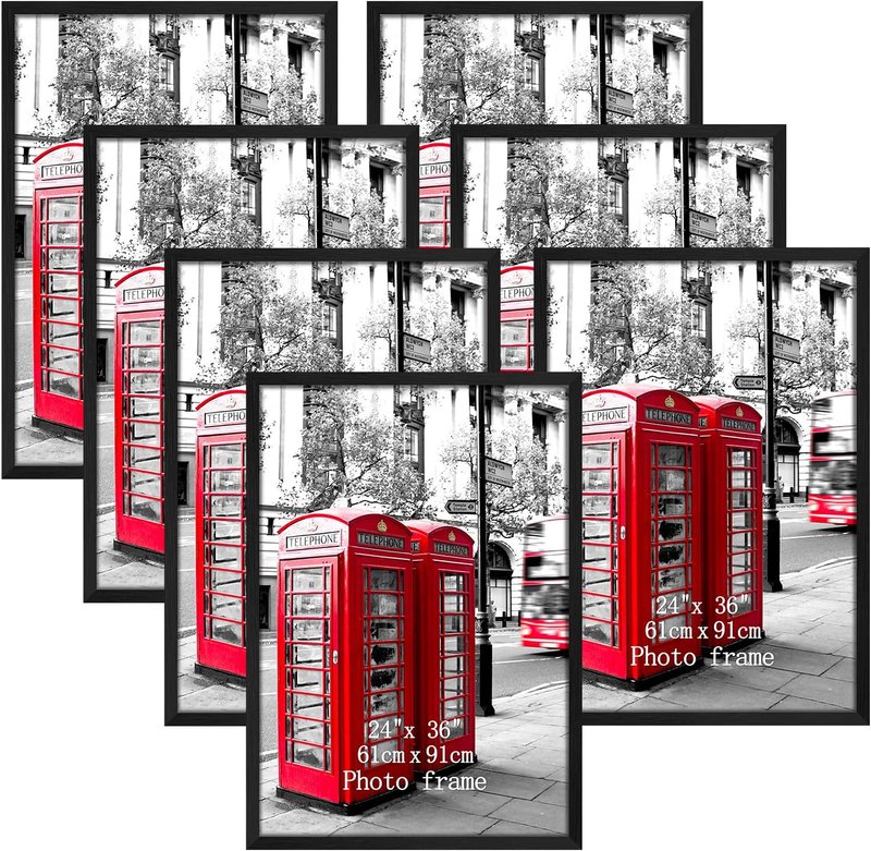 Giftgarden 24x36 Poster Frames 7 Pack Black, Aluminum 24x36 Picture Frame for Wall Display 24 by 36 Arts Prints